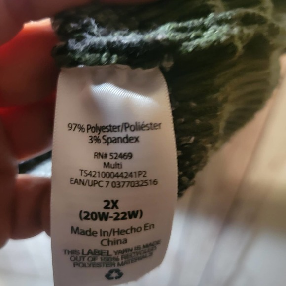 Terra & Sky Plus Size Green Camo Print 2XL - Picture 4 of 5